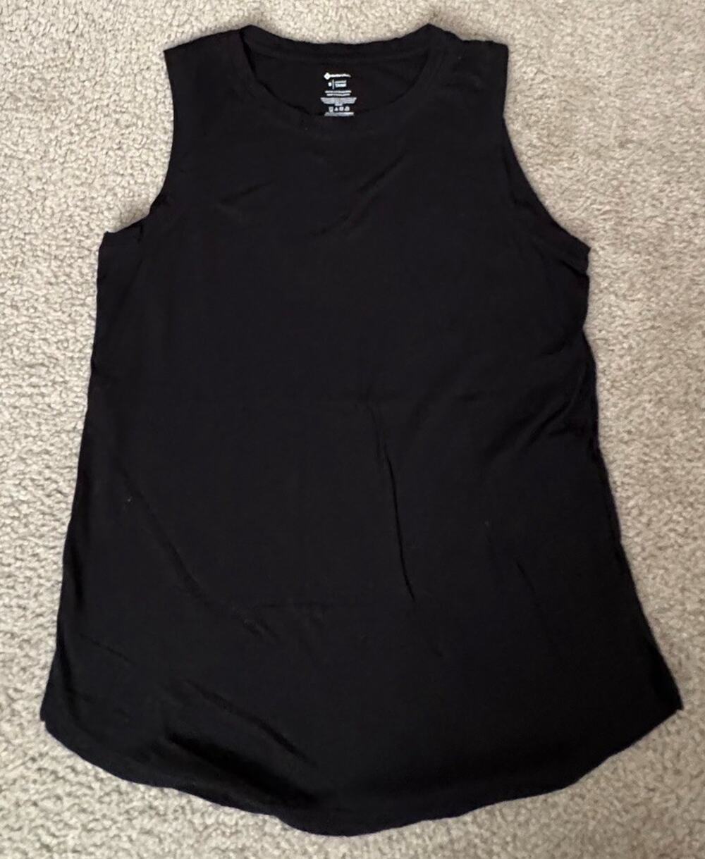 Member's Mark Women's Relaxed Fit Curved Hemline Essential Tank Top Size S Shirt